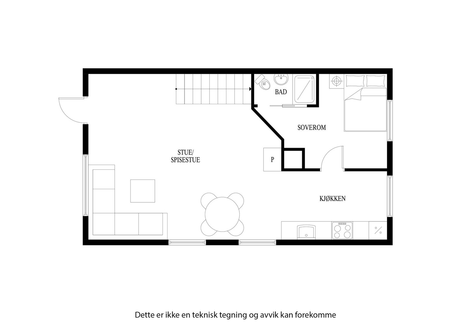 Plantegning 1. etasje Galleribilde
