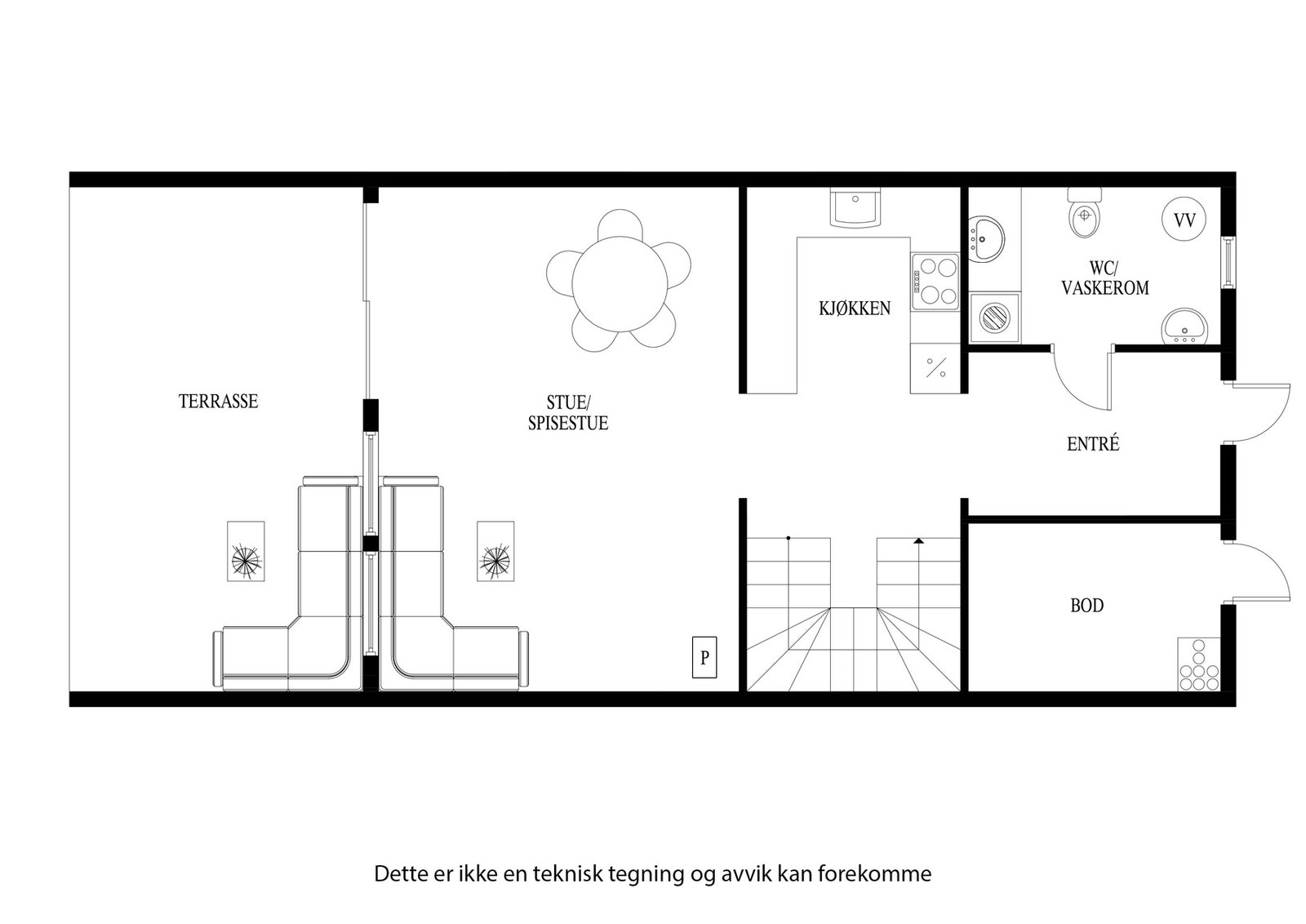 Plantegning 1. etasje Galleribilde