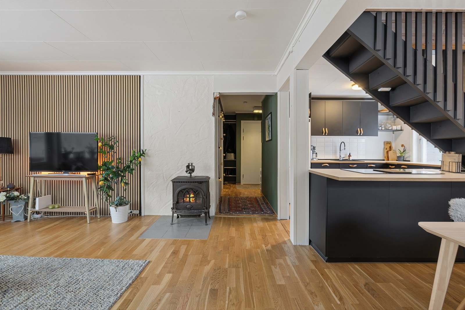 Det er også peis for kalde vinterdager. Galleribilde