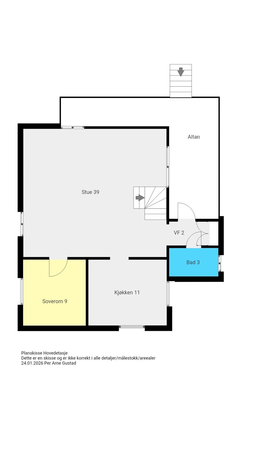 Planskisse Hovedetasje Galleribilde