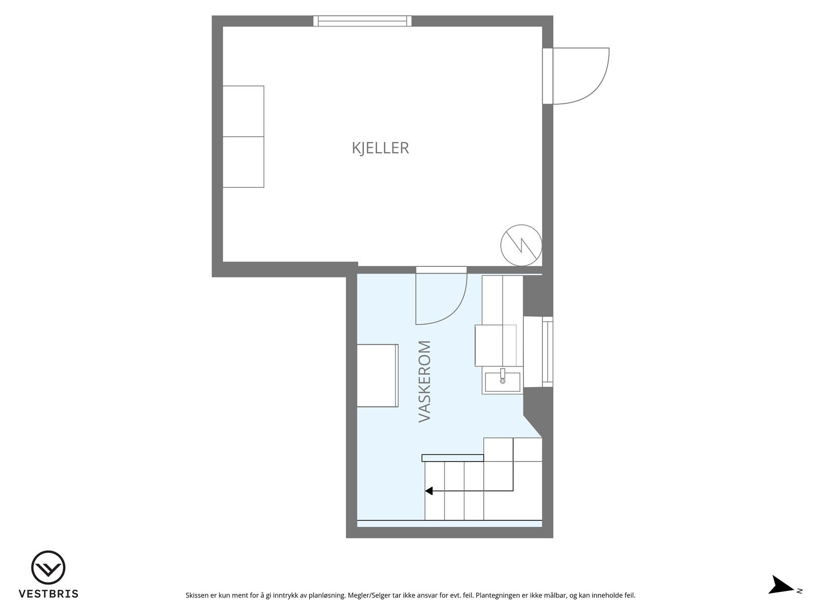 Planløsning kjeller. Galleribilde