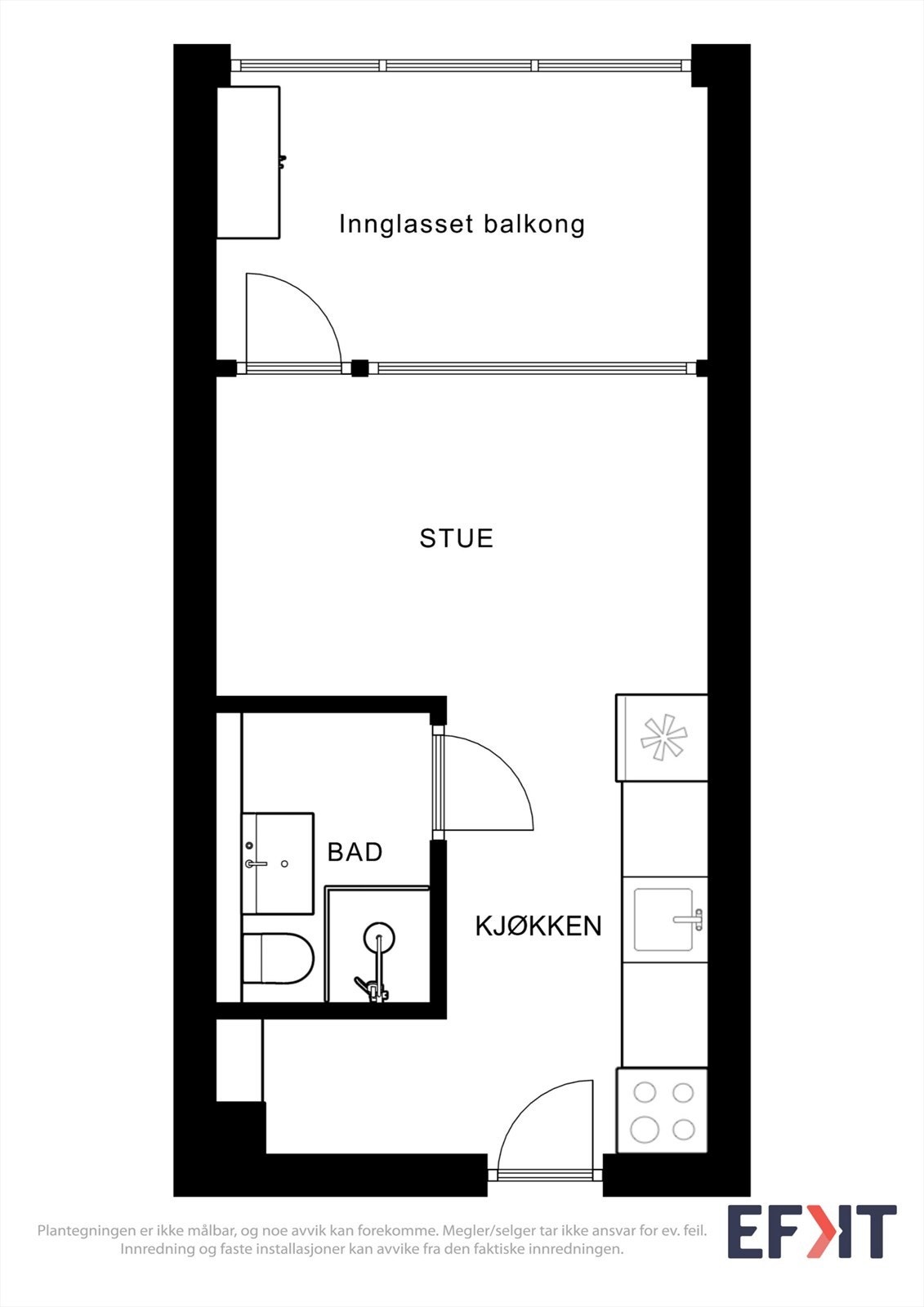 Leiligheten har en arealeffektiv planløsning. En ekstern bod på 4 m² i kjelleren medfølger. Galleribilde