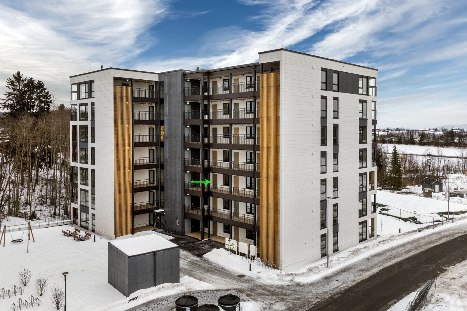 Leiligheten har en god internbeliggenhet i bygget Galleribilde