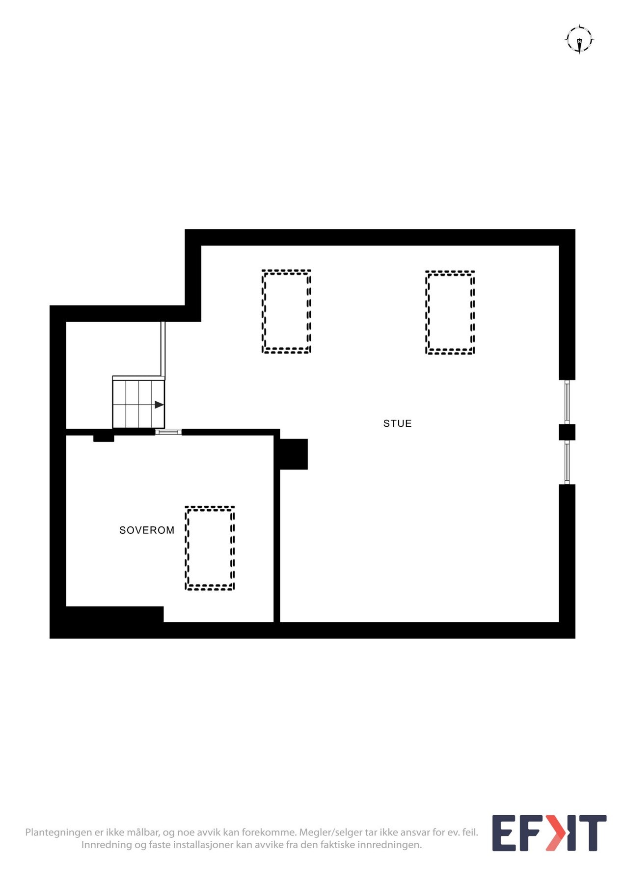 2D Plantegning - Loftsetasje. Galleribilde