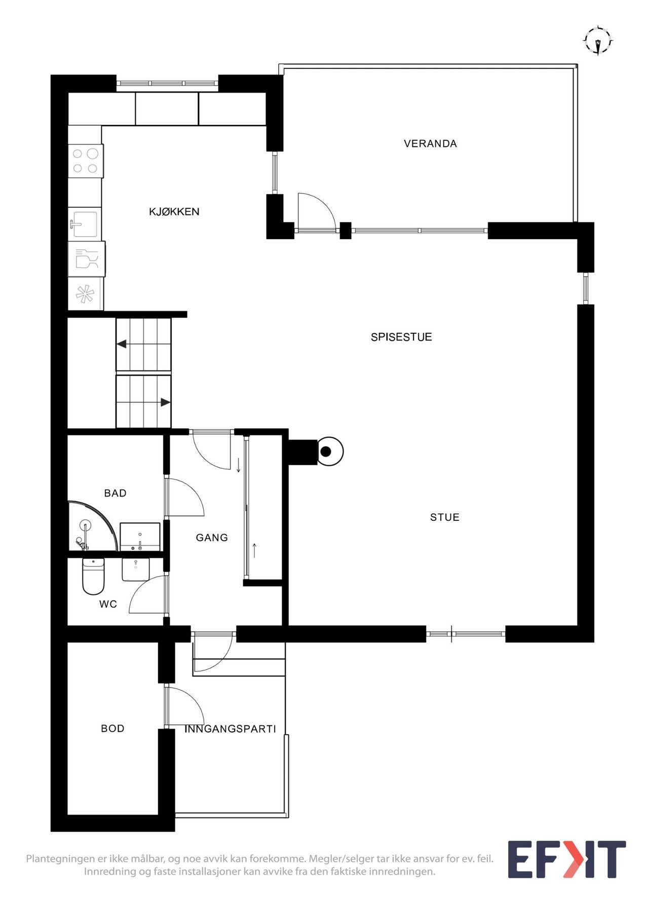 2D Plantegning - 1.etasje. Galleribilde