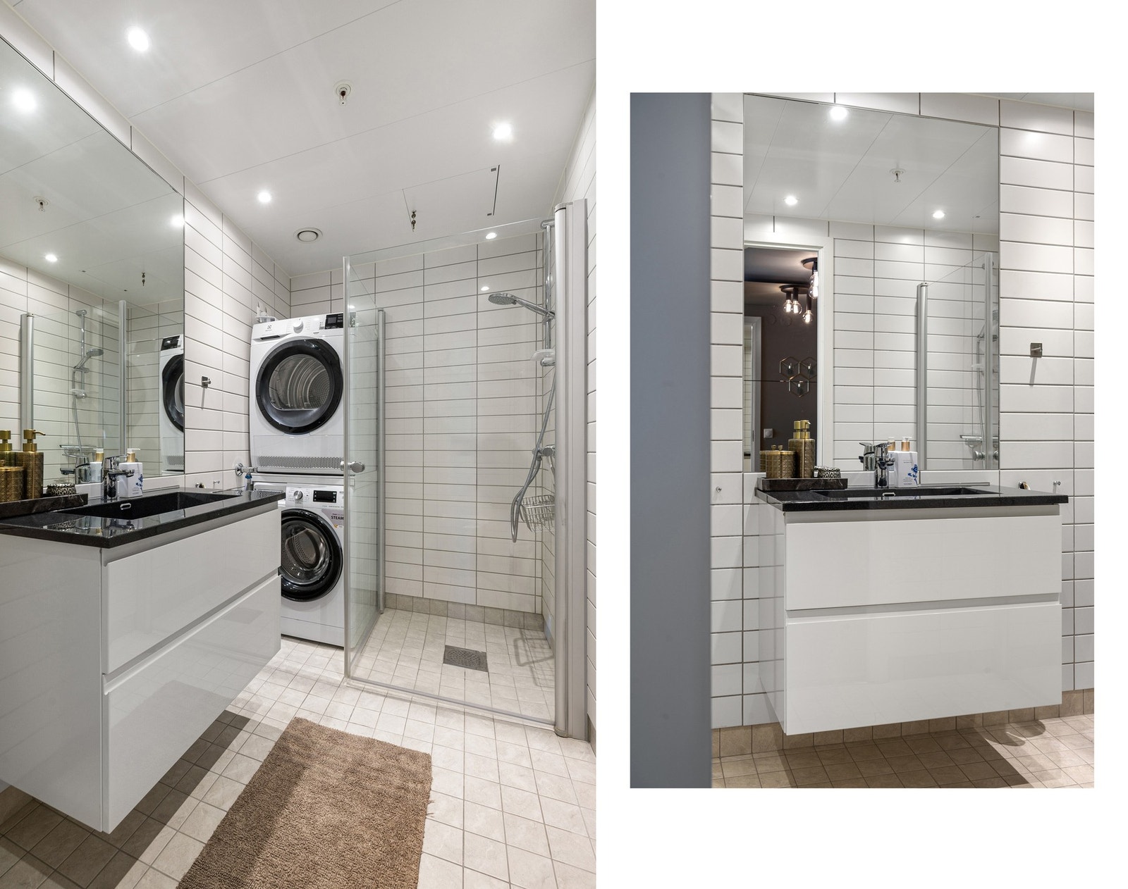 Badet har opplegg for både vaskemaskin og tørketrommel Galleribilde