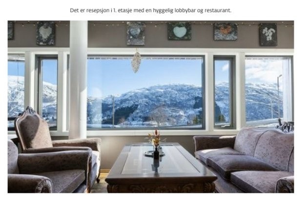 Restaurant på hotellet med vakker utsikt mot Røldalsvatnet Galleribilde