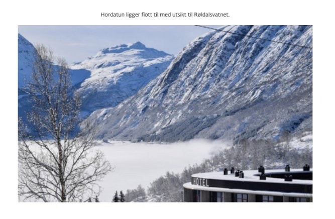 Utsikt fra sving over hotellet, mot Røldalsvatnet Galleribilde