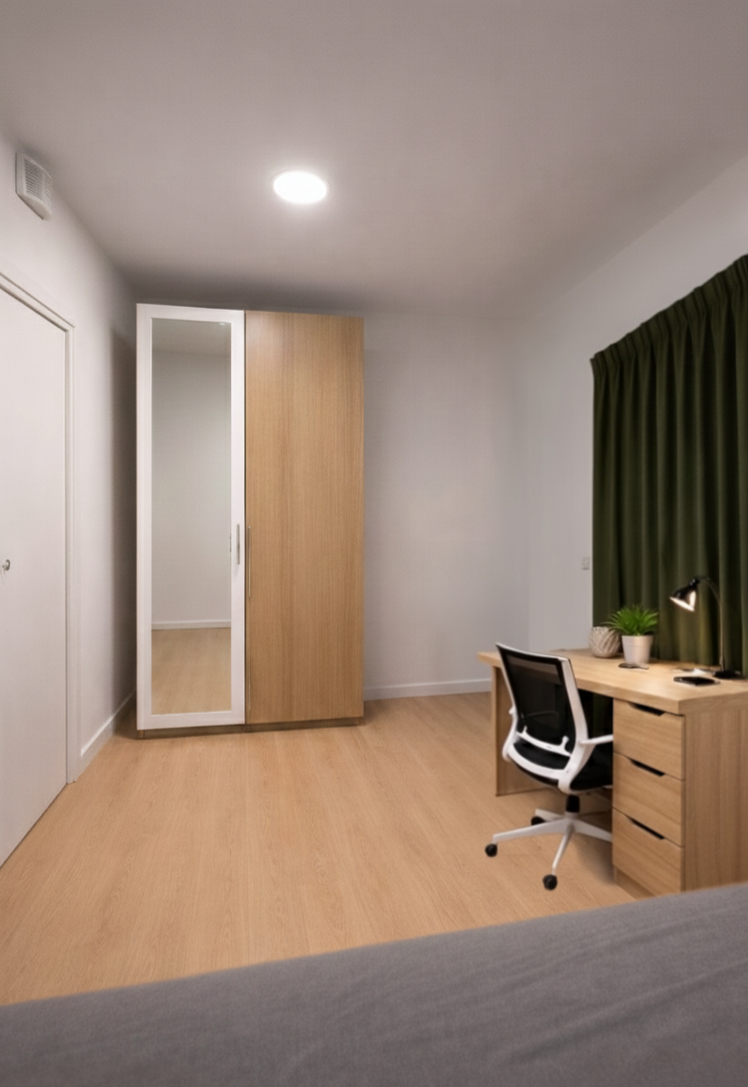 Garderoben og skrivebord med stol er AI generert Galleribilde