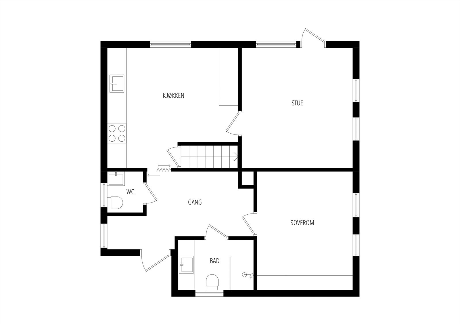 Plantegning 1. etasje. Galleribilde