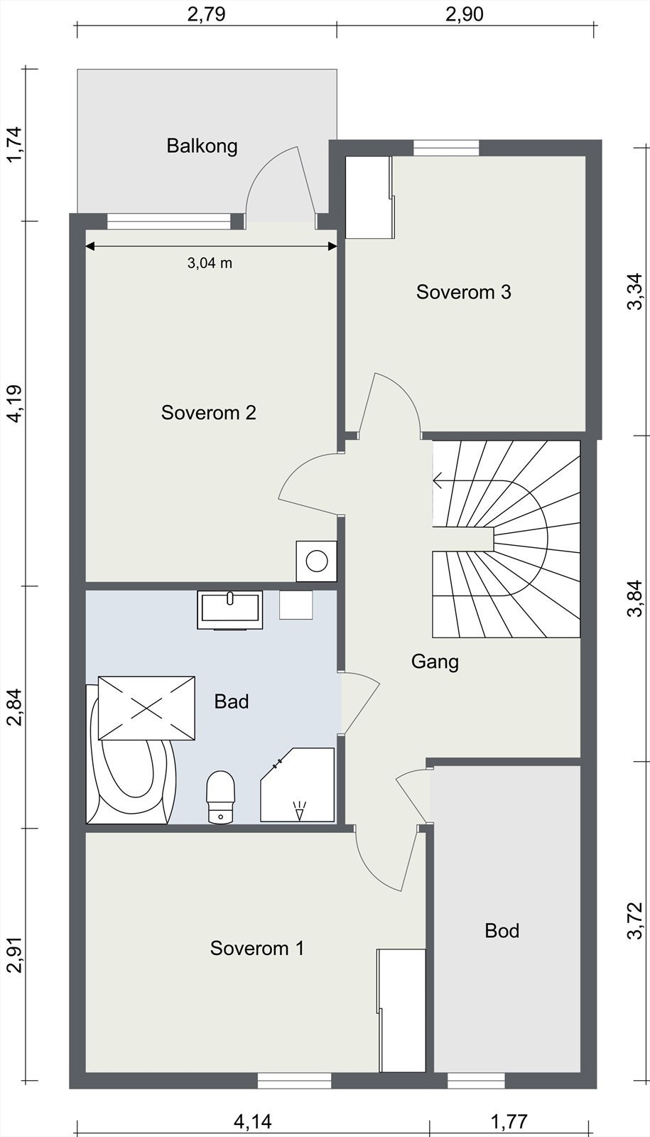 Plantegning 2.etg Galleribilde