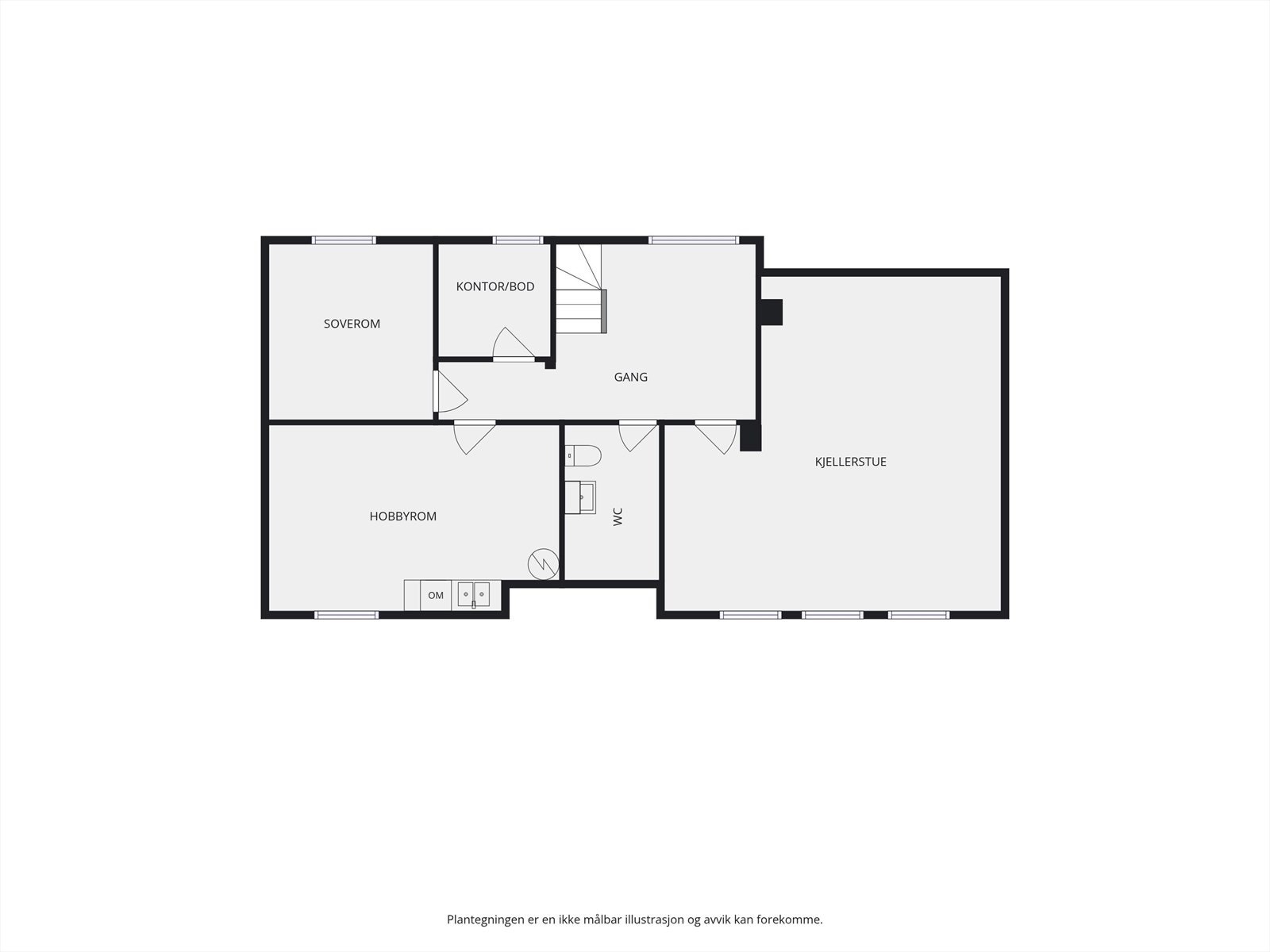 Plantegning kjeller. Galleribilde