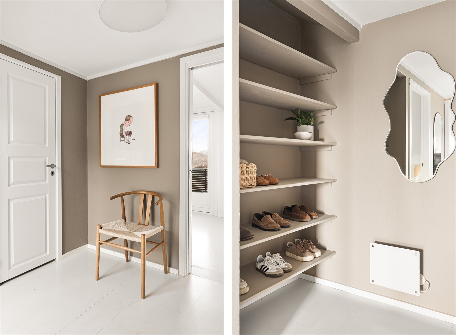 Entréen har god plass til oppbevaring av yttertøy og sko. Galleribilde