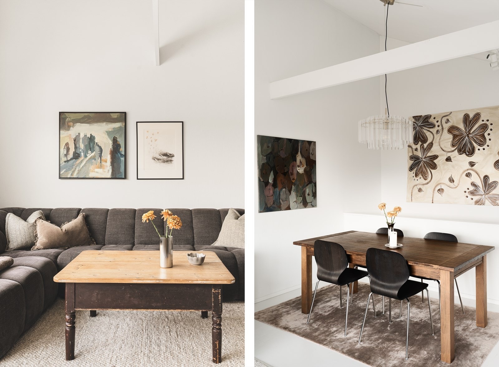 Spisestuen er en naturlig samlingsplass mellom stue og kjøkken. Galleribilde