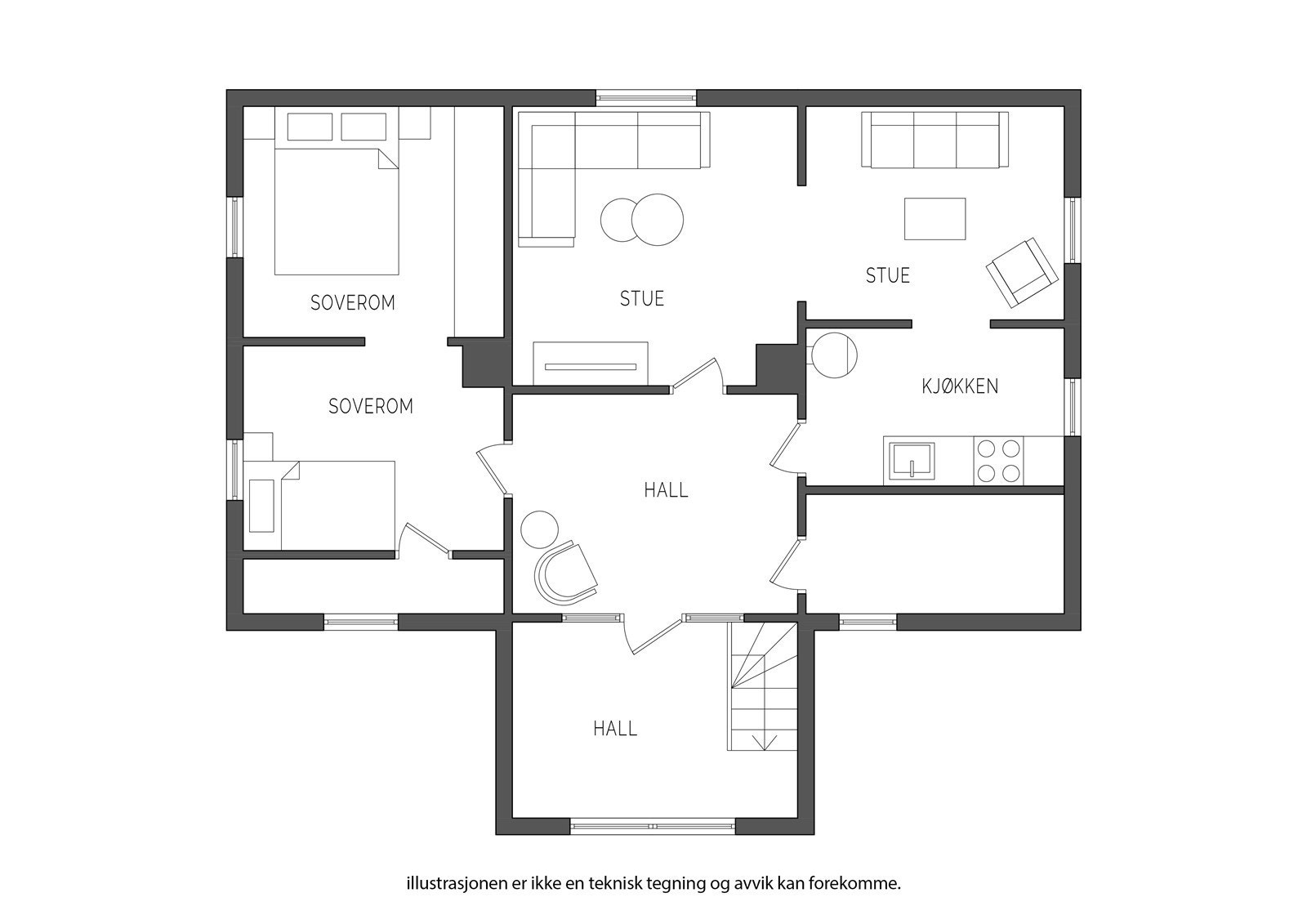 Plantegning 2. etasje. Galleribilde