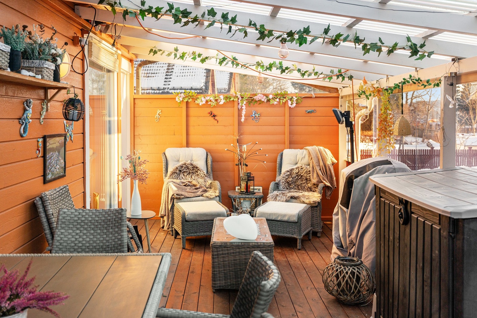 Overbygd terrasse. Galleribilde