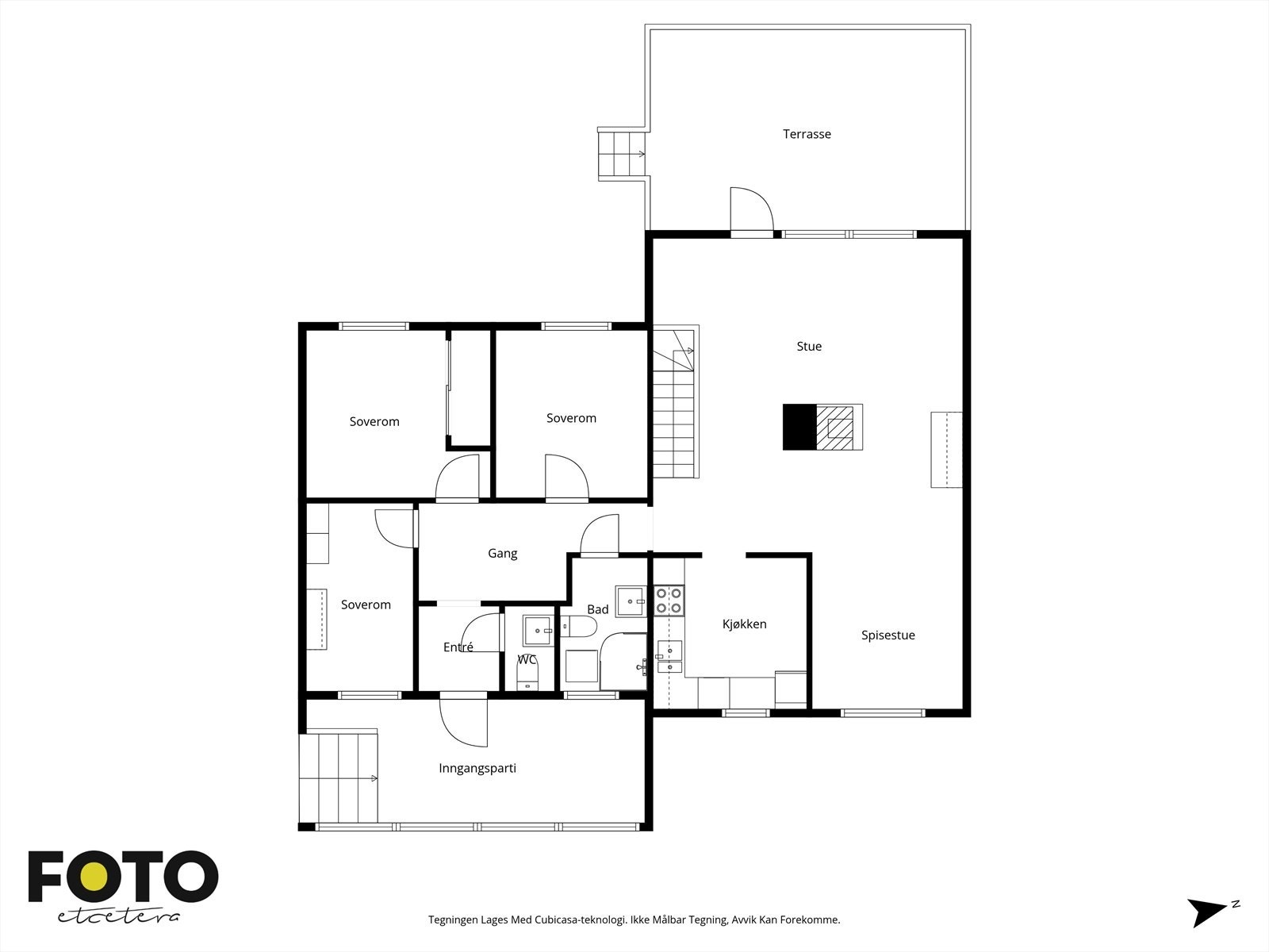Fra stuen er det utgang til en romslig terrasser. Galleribilde