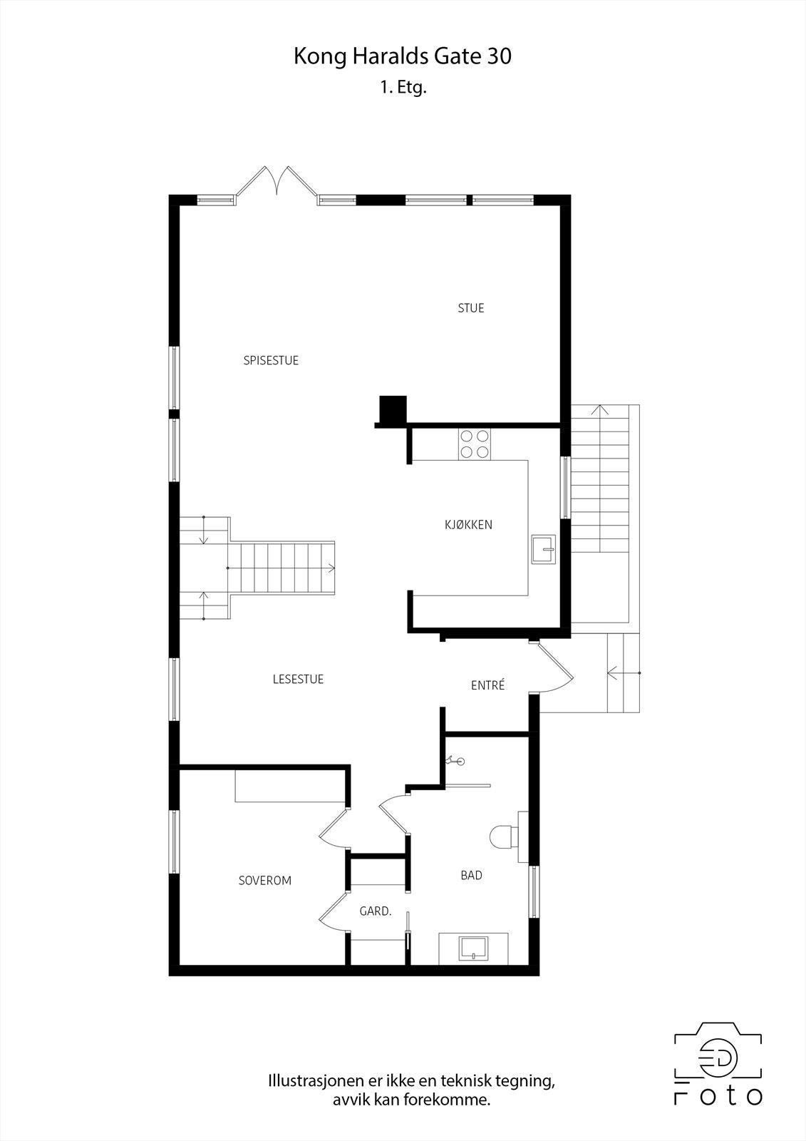 Plantegning 1. etasje. Galleribilde