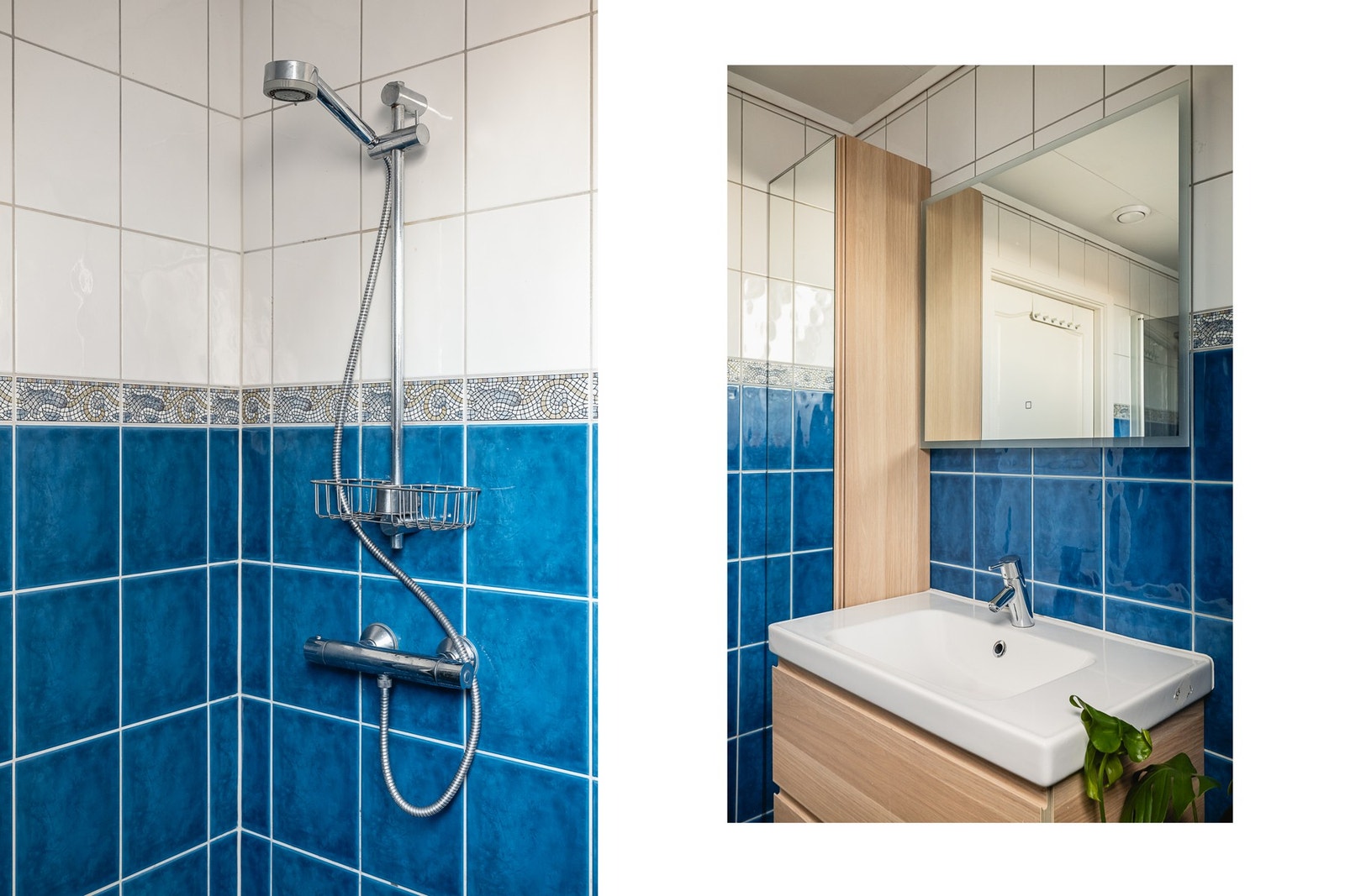 Her er det lagt fliser på gulv og vegger, samt varmekabler i gulvet. Galleribilde