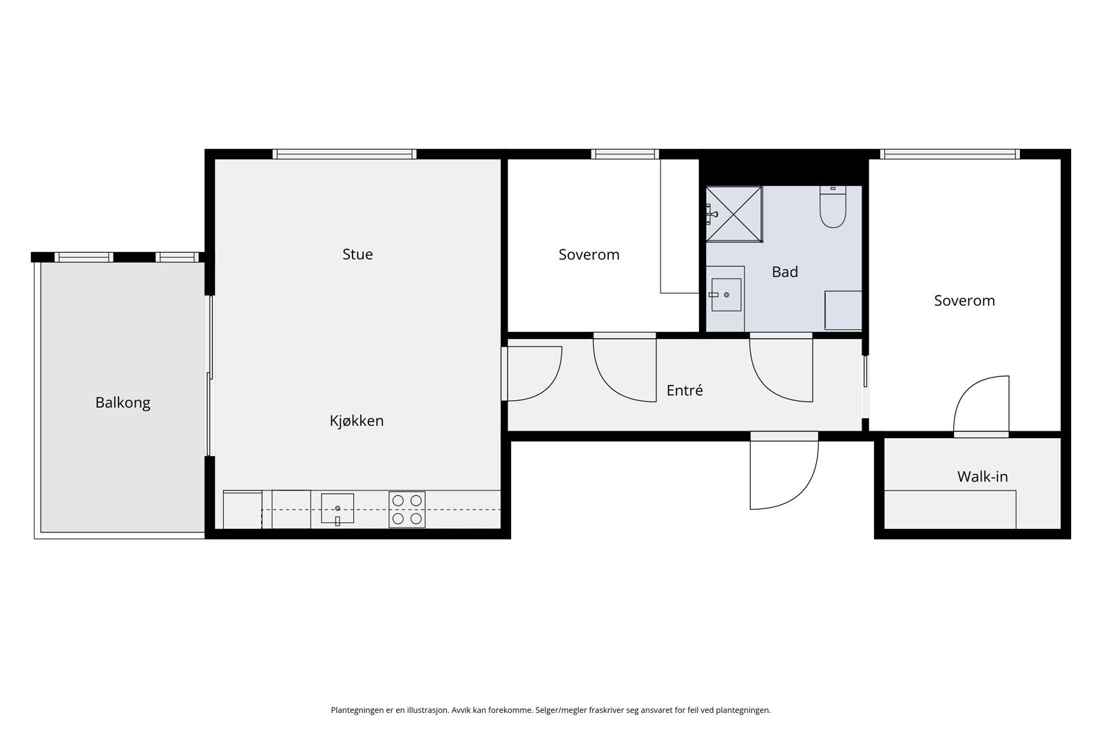 Leiligheten har en velfungerende planløsning Galleribilde