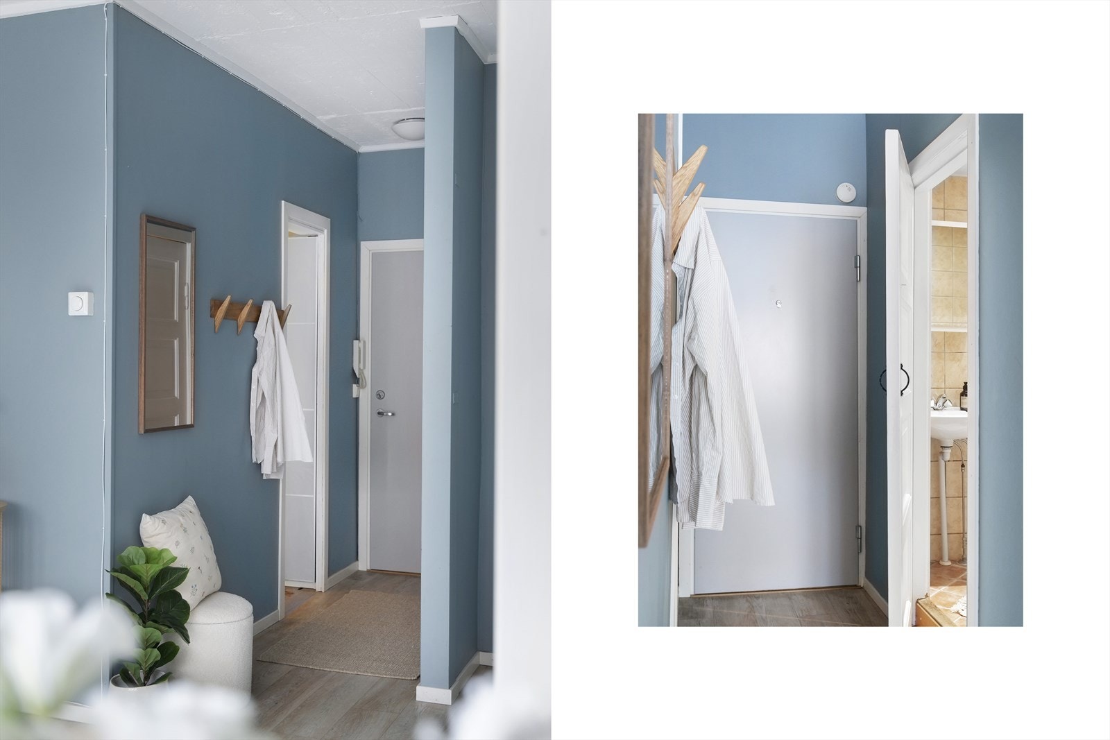 Flott entré med porttelefon og plass til å henge fra seg yttertøy. Galleribilde