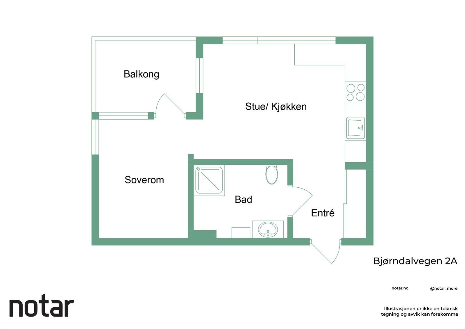 Plantegning - Bjørndalvegen 2A, snr.1 Galleribilde