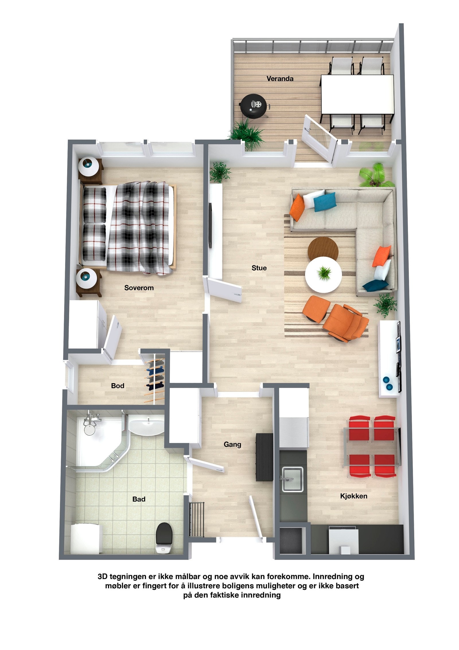 Plantegning over leiligheten Galleribilde