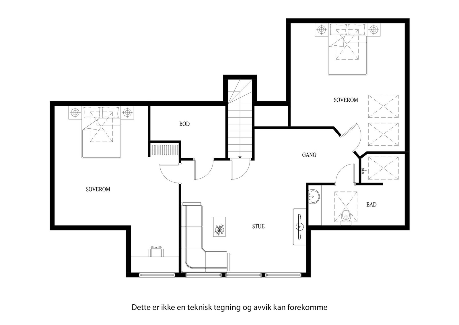 Planløsning for loftsetasjen Galleribilde