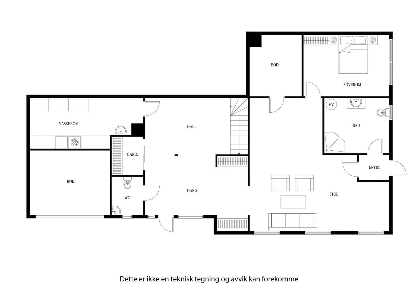 Planløsning for sokkeletasjen Galleribilde