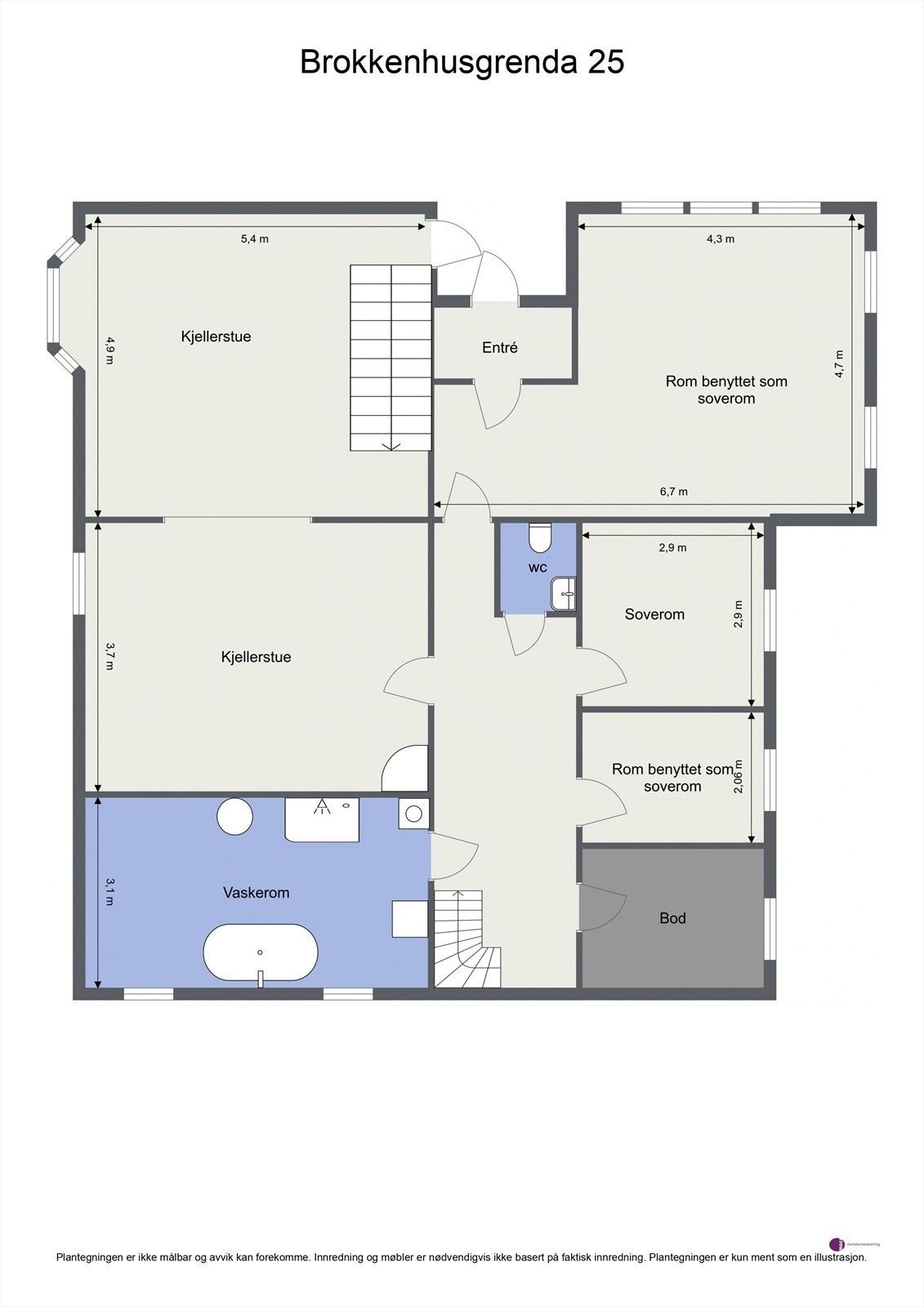 Plantegning underetasje Galleribilde