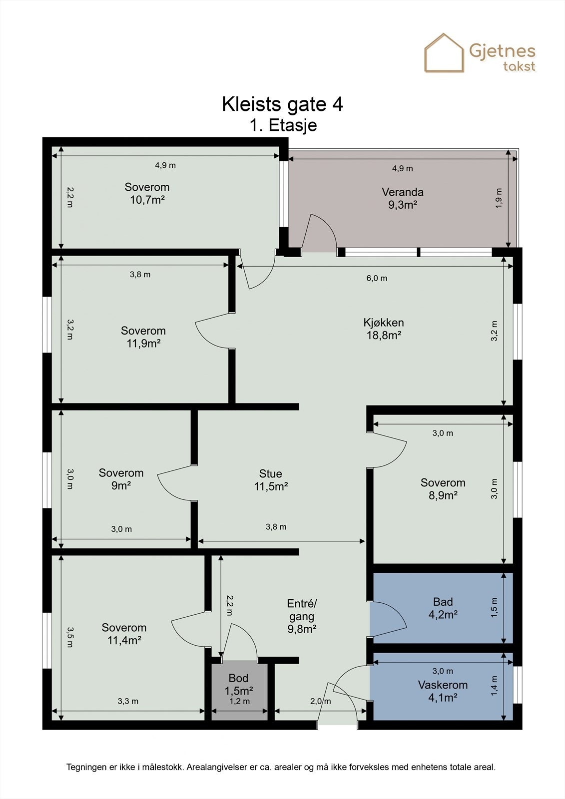Ta en titt på planskissen og gjør deg kjent med romfordelingen! Galleribilde