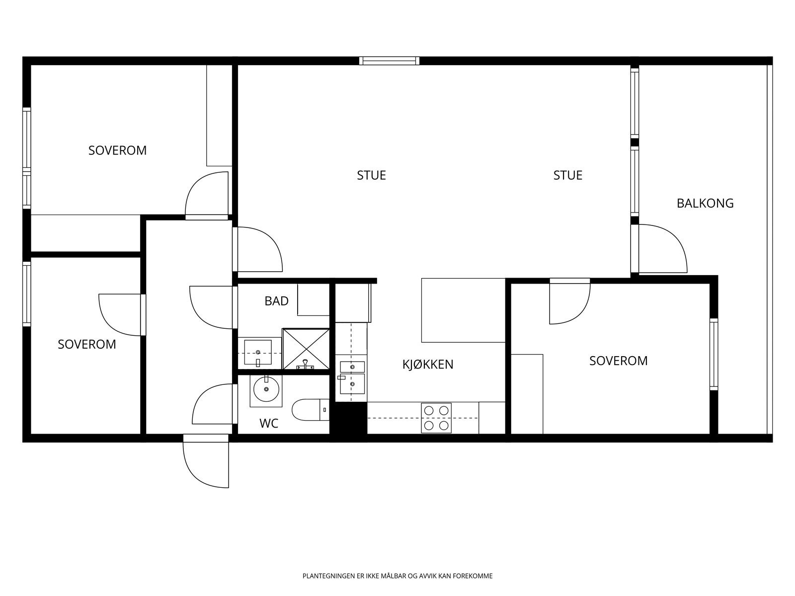 Leiligheten har følgende planløsning Galleribilde