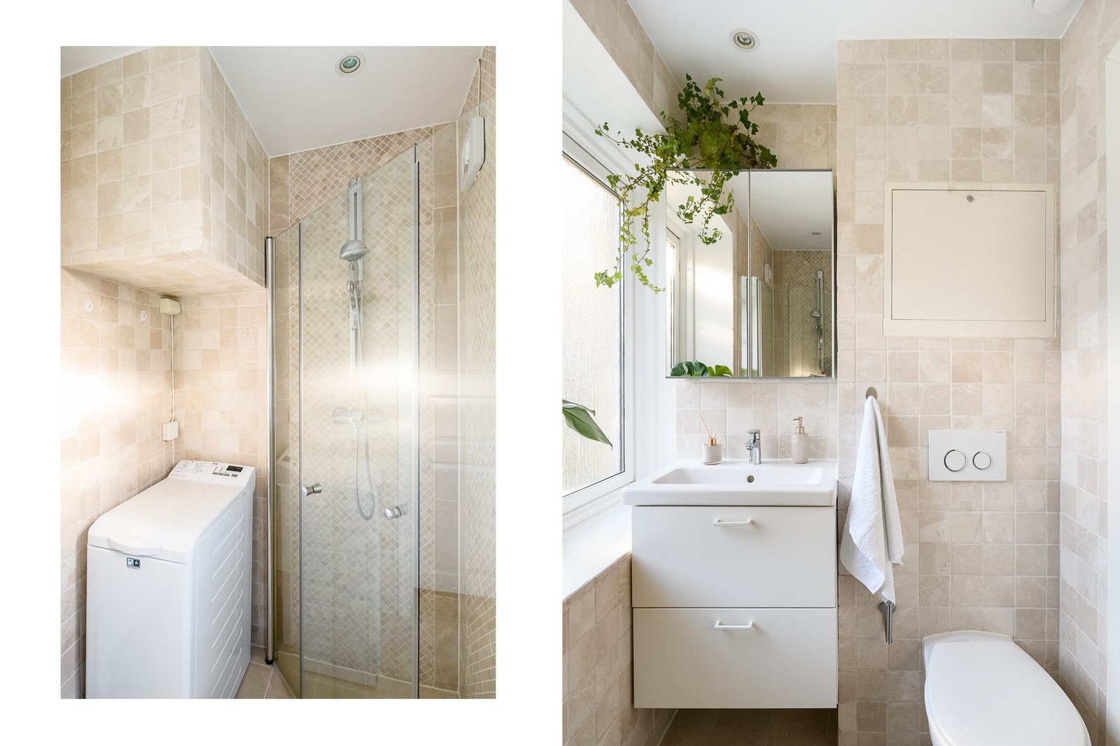 Badet ble pusset opp i regi av aksjeselskapet i 2021, og fremstår som delikat, arealeffektivt og tidsmessig. Galleribilde