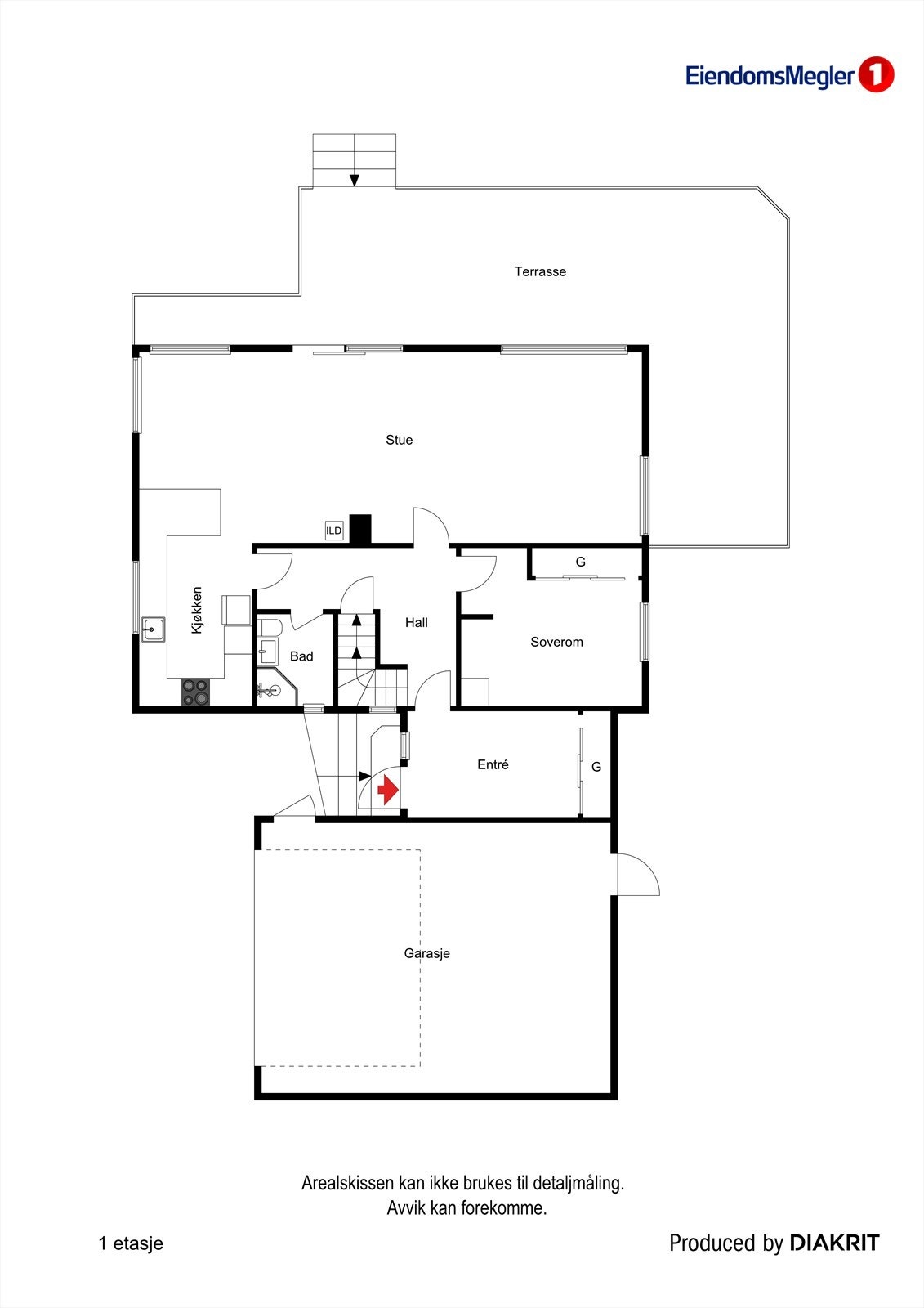 Plantegning 1. etasje Galleribilde