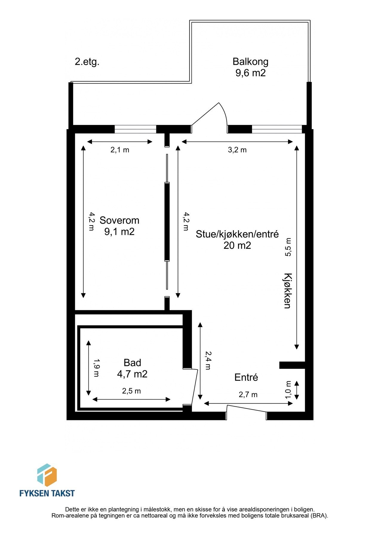 Målsatt planskisse. Galleribilde