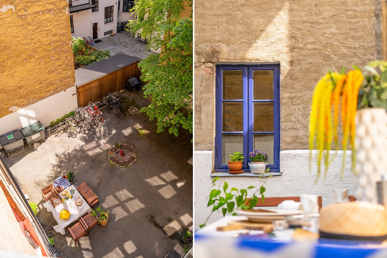 Sameiet har en svært koselig bakgård. Galleribilde