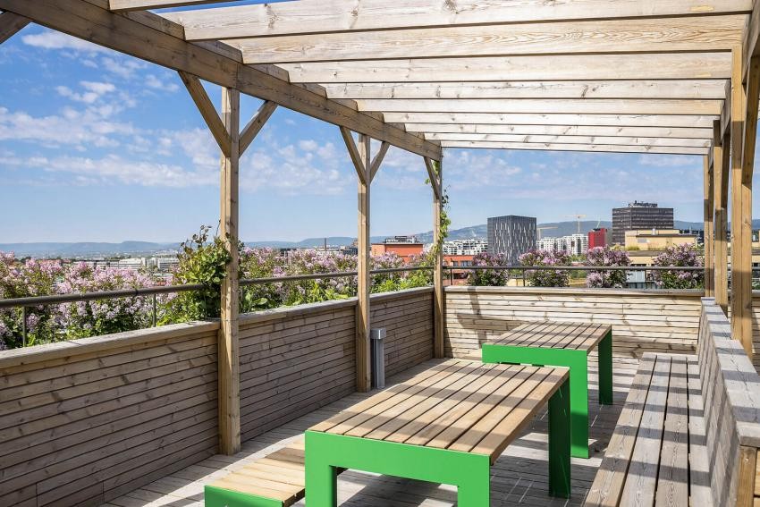 Flere flotte takterrasser med gode solforhold. Galleribilde