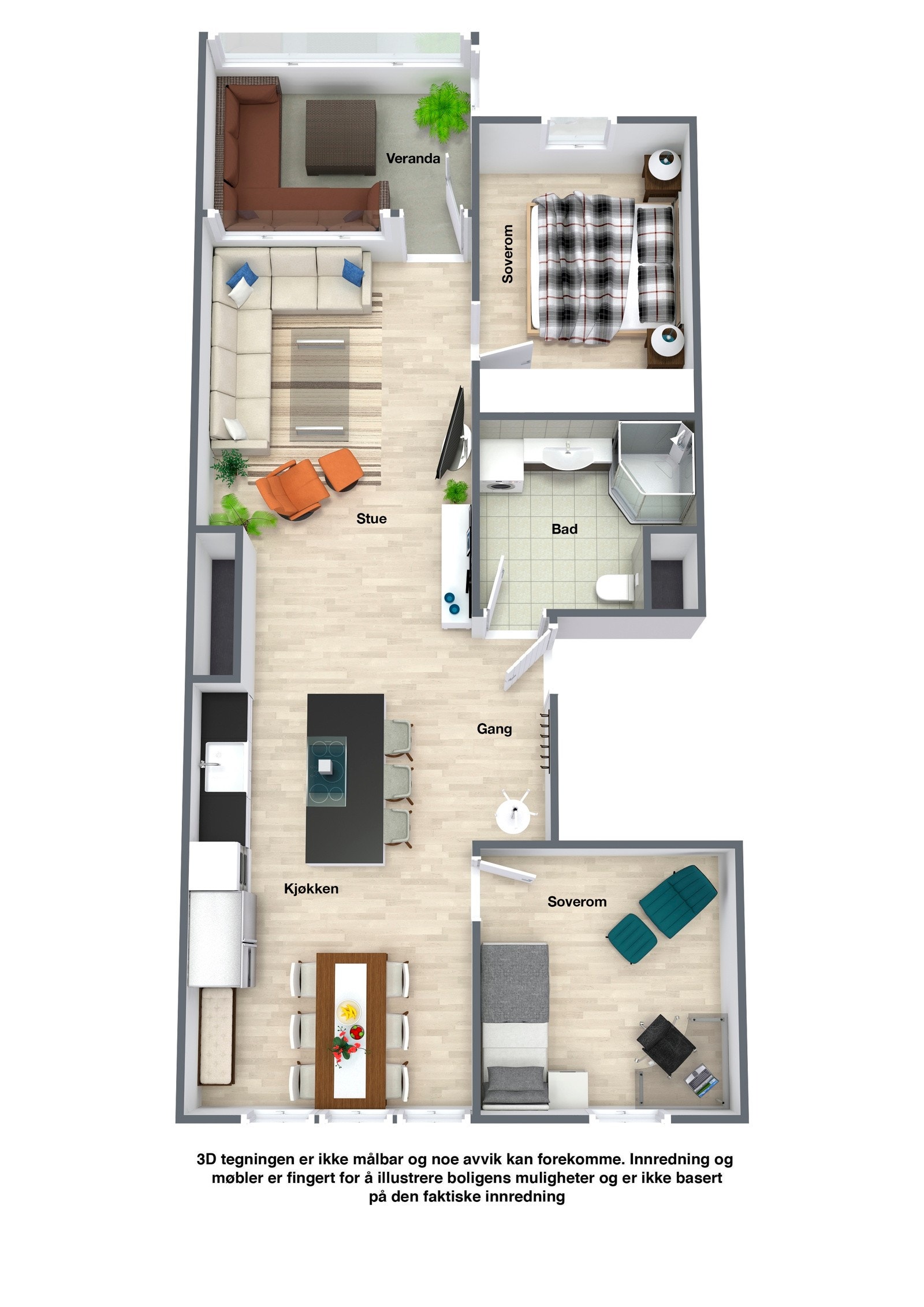 Planskisse over leiligheten. Galleribilde