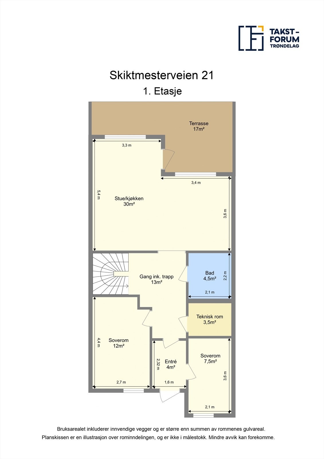 Vi starter rundturen i første etasje som inneholder: entre, to soverom, gang, stue, kjøkken, bad og teknisk rom/vaskerom. Galleribilde