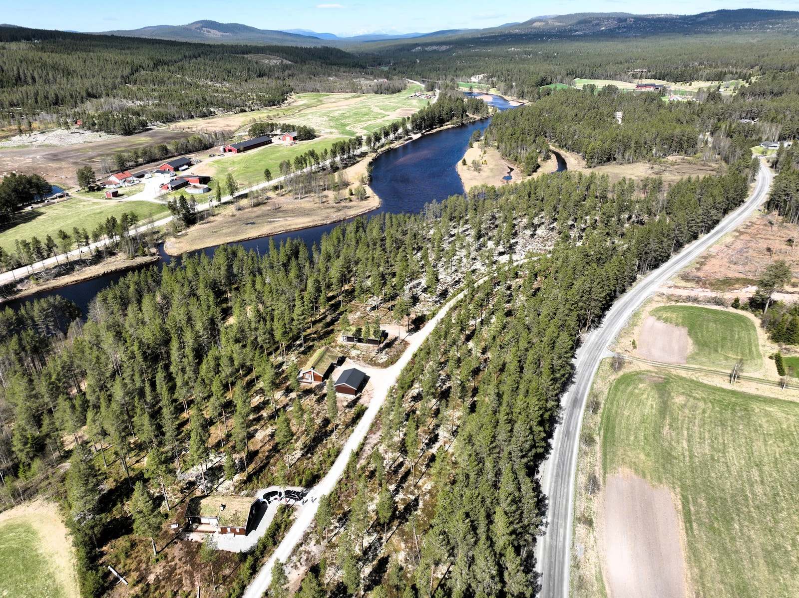 Dronebilde over tomtefeltet - nedre felt Galleribilde