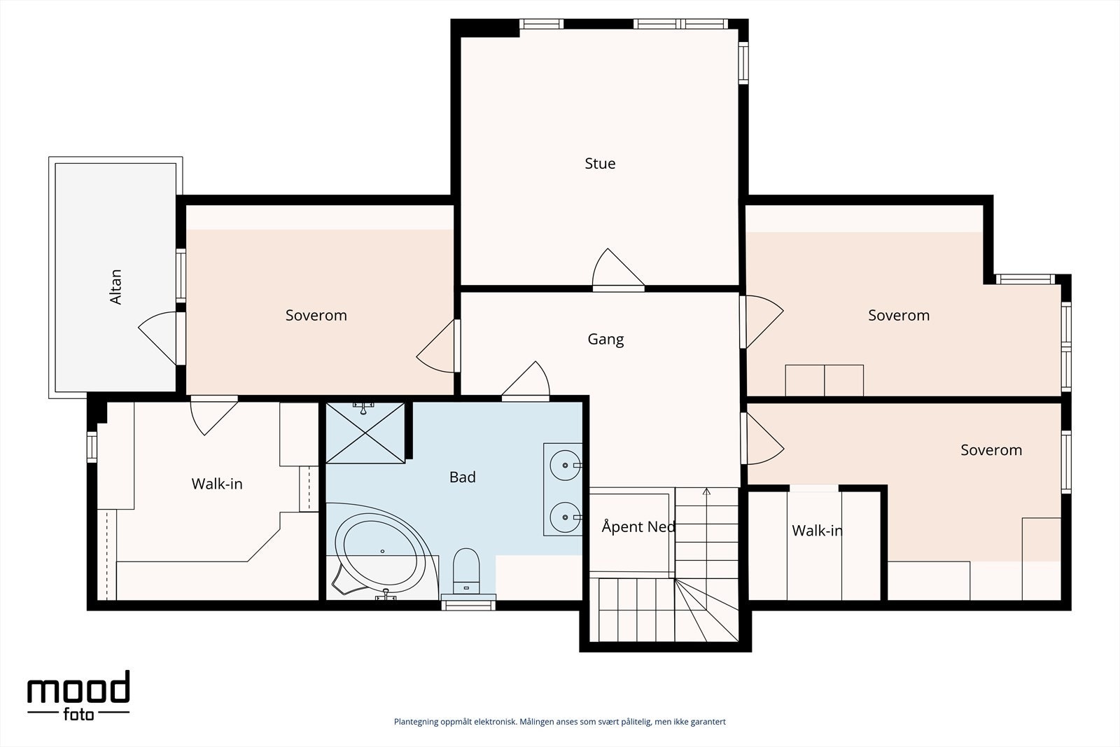 Plantegning viser boligens 2.etasje Galleribilde