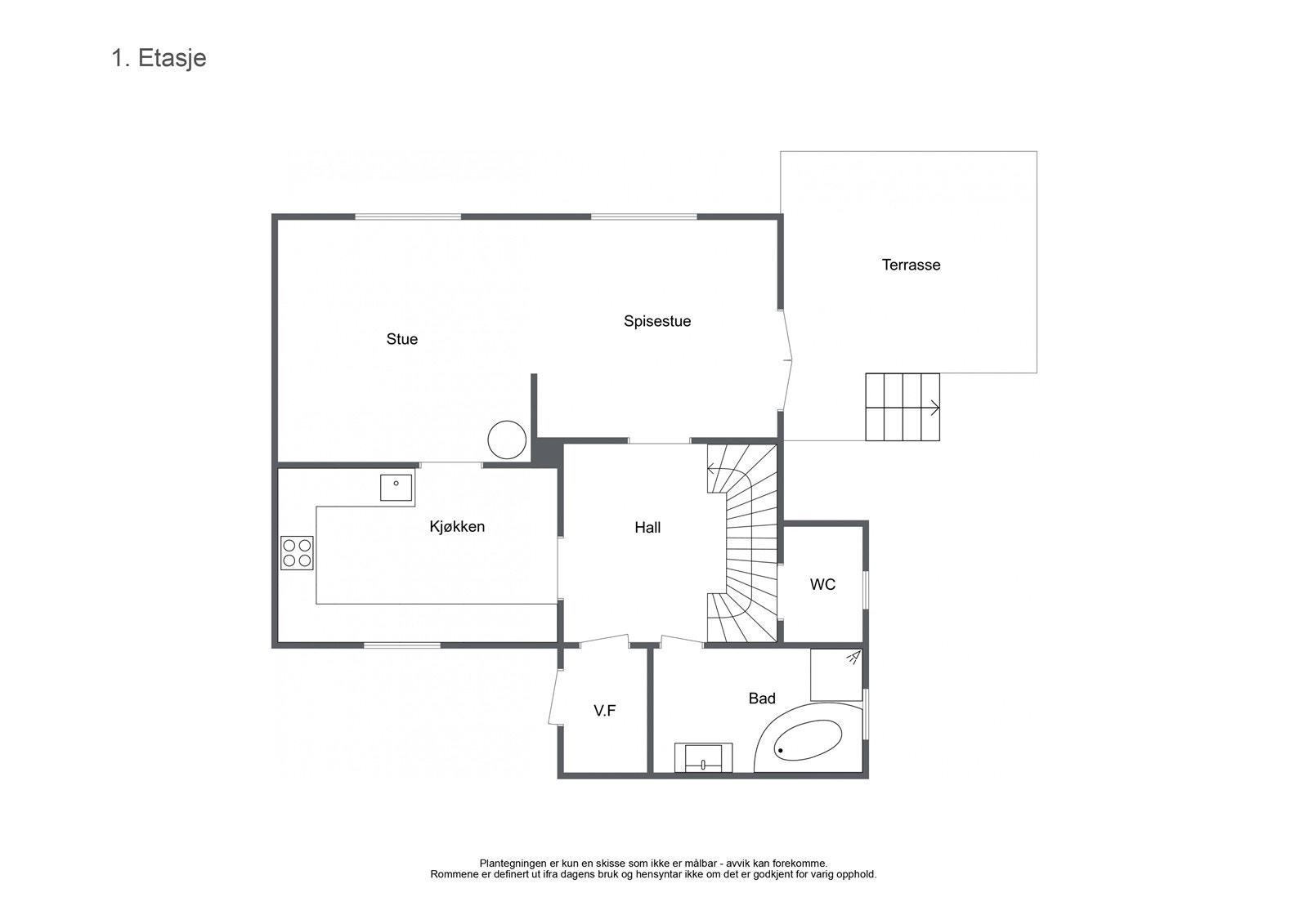 Plantegning for 1.etasje Galleribilde
