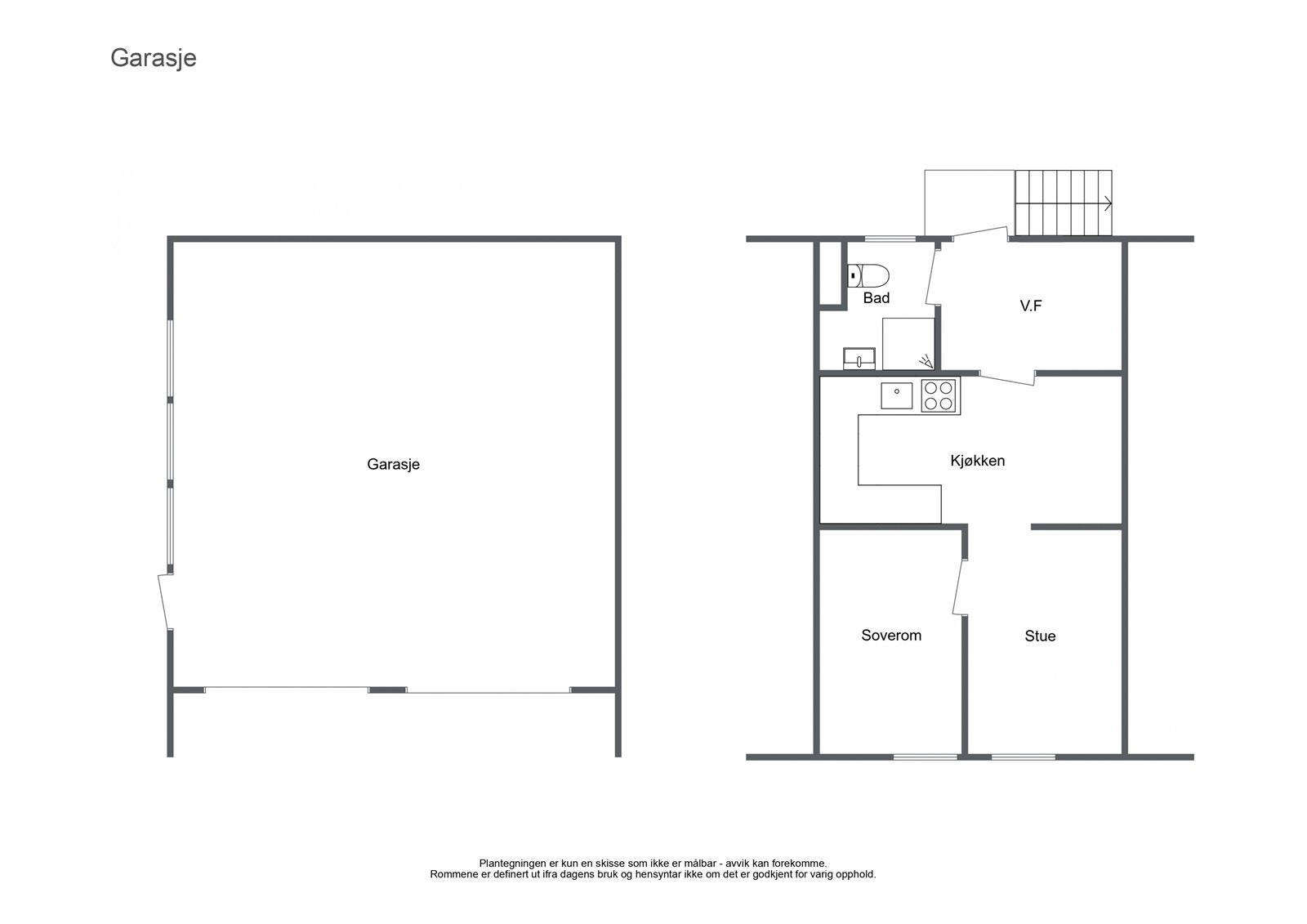 Plantegning for garasje med utleiedel Galleribilde
