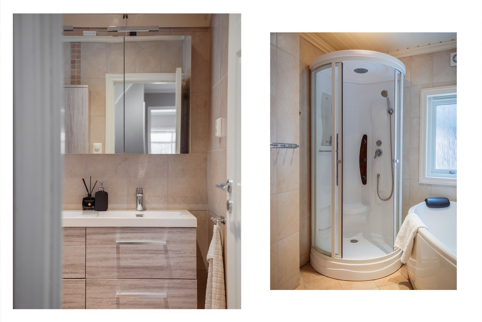 Vegger og gulv er flisbelagt Galleribilde