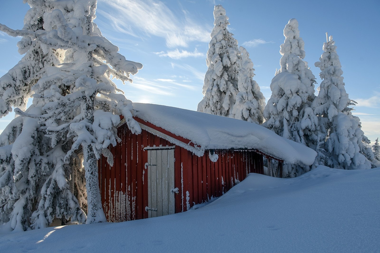 Frittstående uthus med gode lagringsmuligheter. Galleribilde