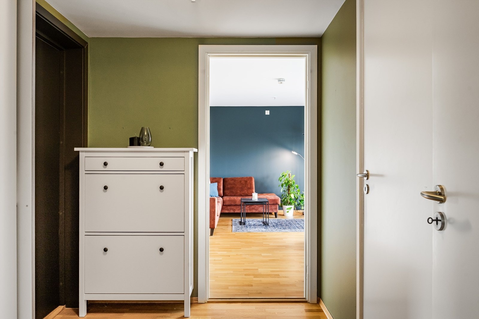 Entreen har god plass til kommode og eventuelt garderobeskap for yttertøy og oppbevaring. Galleribilde