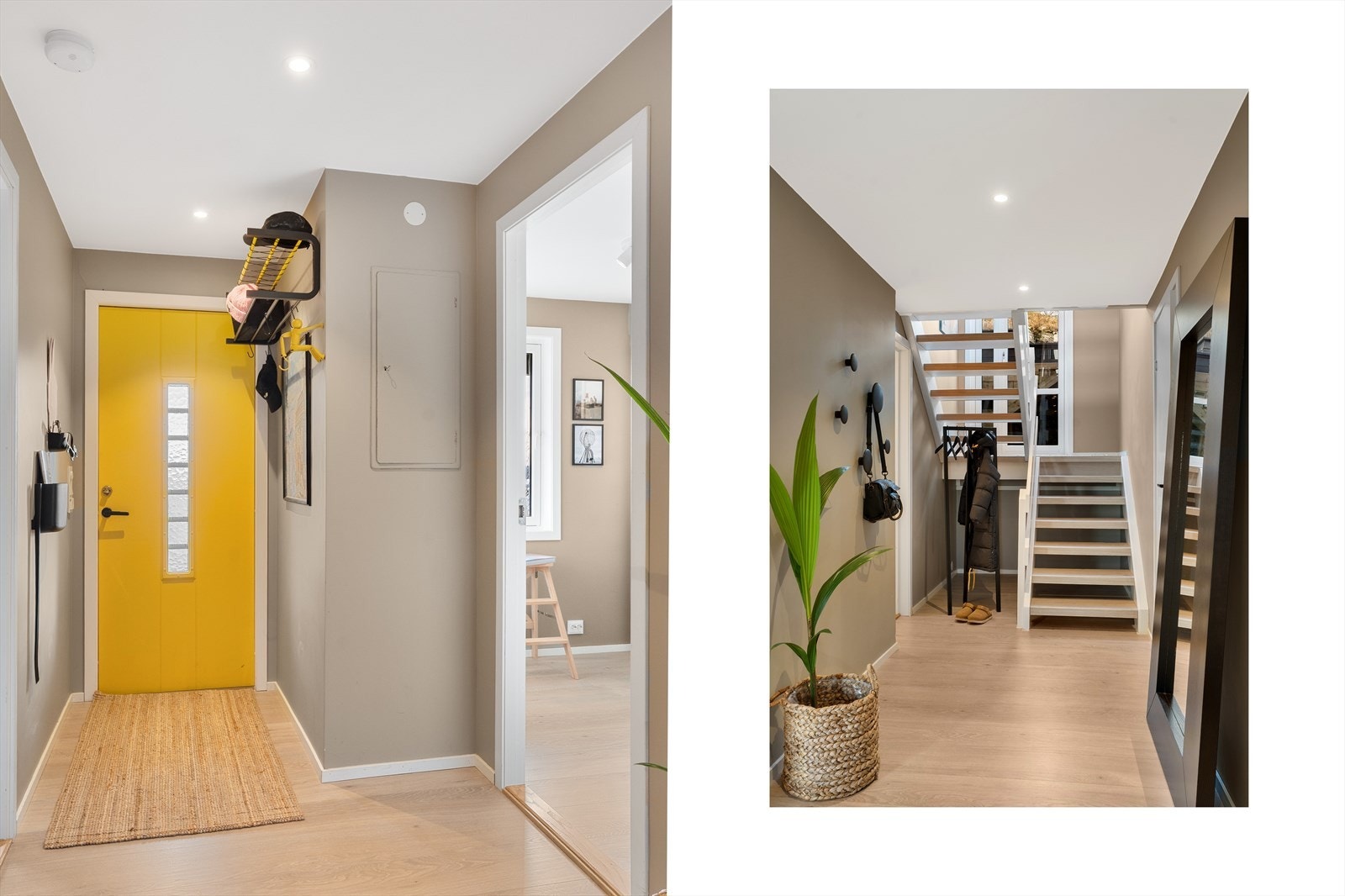 Flott inngangsparti ønsker deg velkommen inn til denne fine boligen. Galleribilde