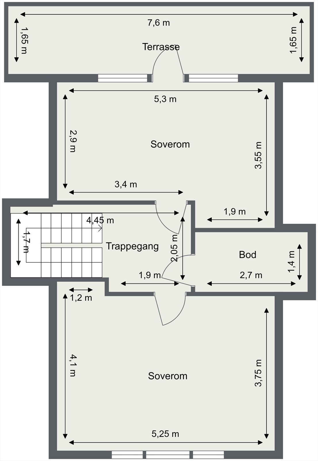 Plantegning loftsetasje. Galleribilde