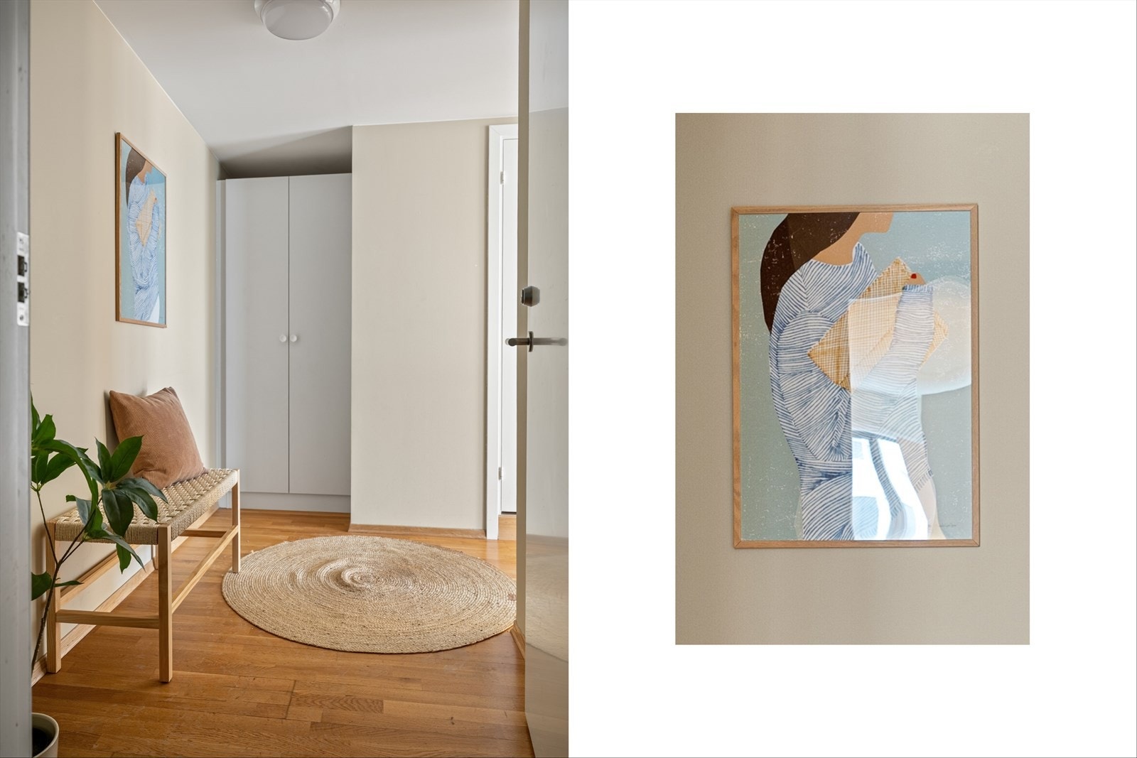 Her er det god plass til yttertøy og sko, og entréen gir et ryddig og oversiktlig førsteinntrykk. Galleribilde