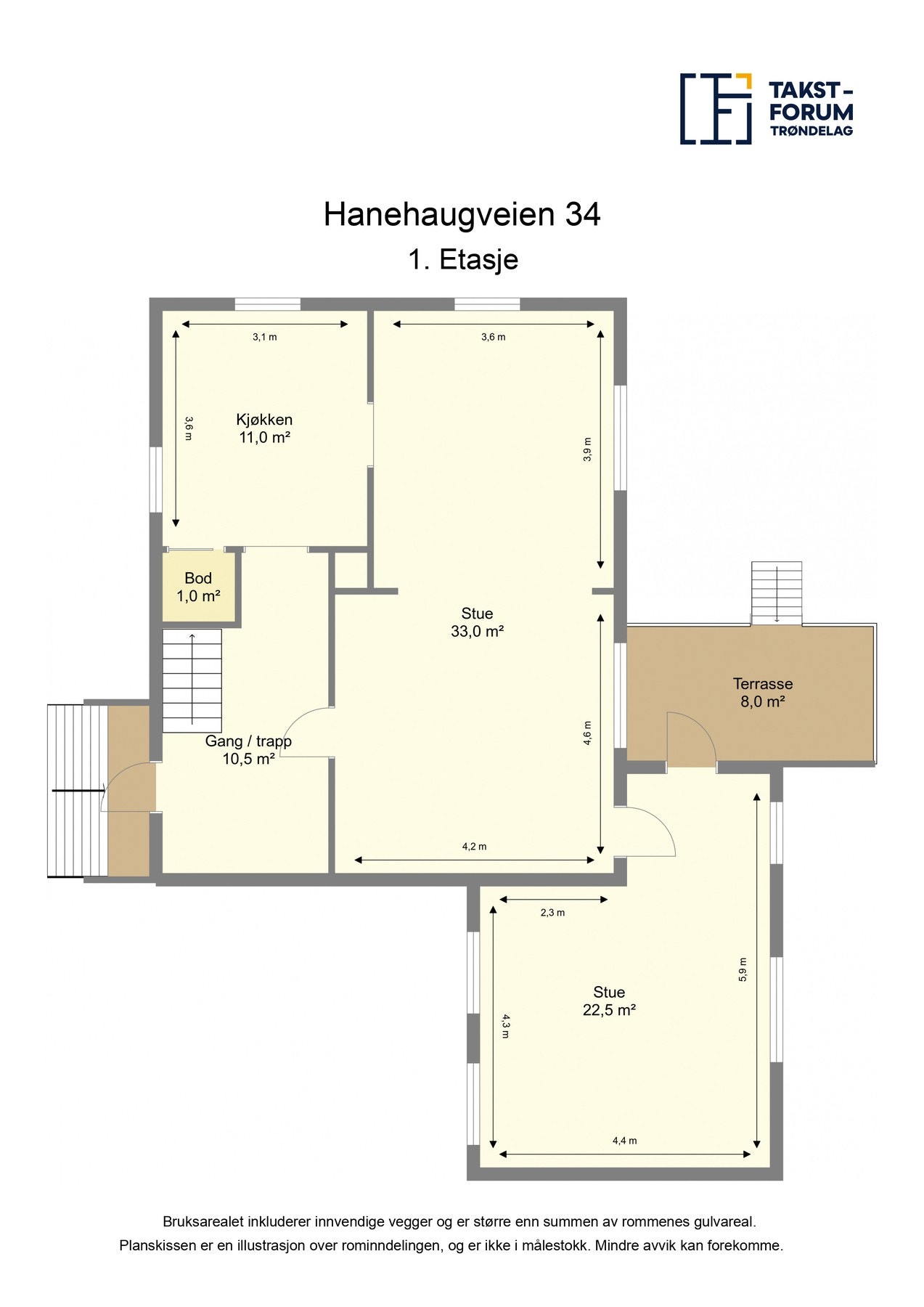 Plantegning 1. etasje Galleribilde